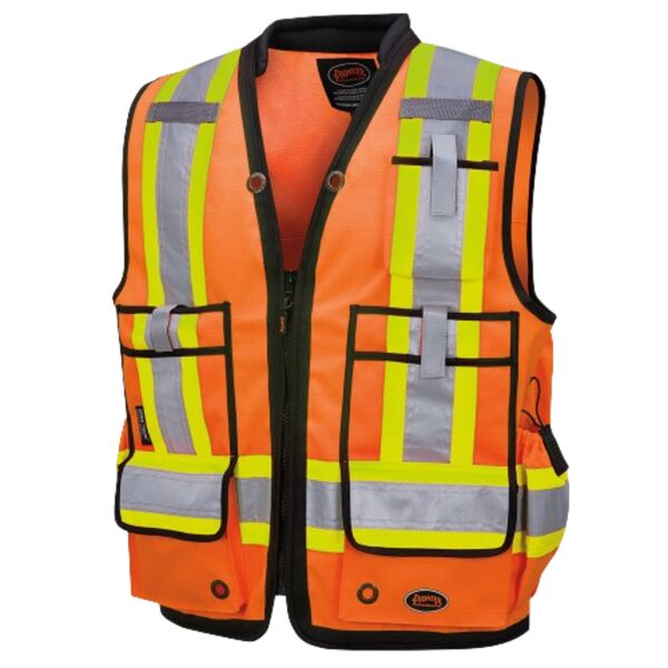 Hi-Vis Poly Surveyor's Safety Vest Zipper Closure  Thumbnail